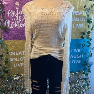 Vintage  BCBGMaxazria Crochet Knit Bell Sleeve Sweater
